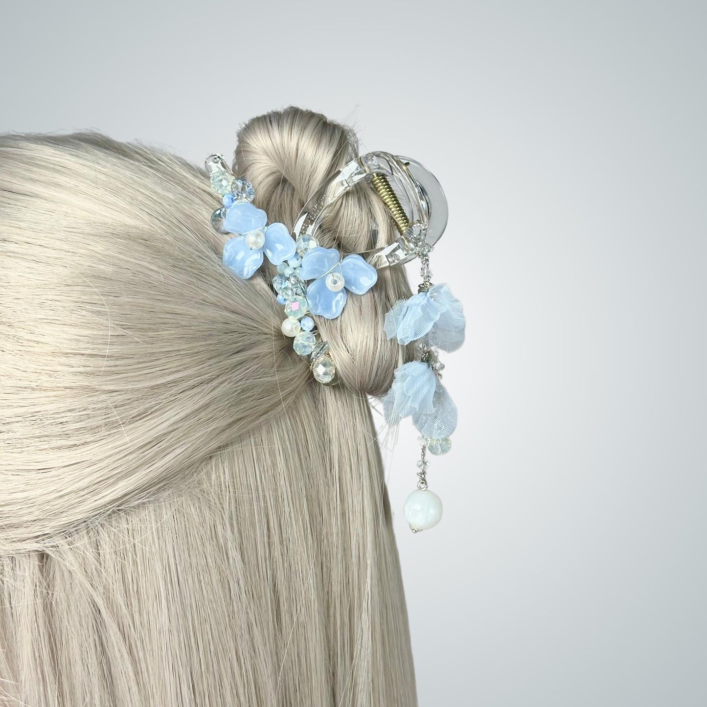 Pastel Blue Flower Hair Claw