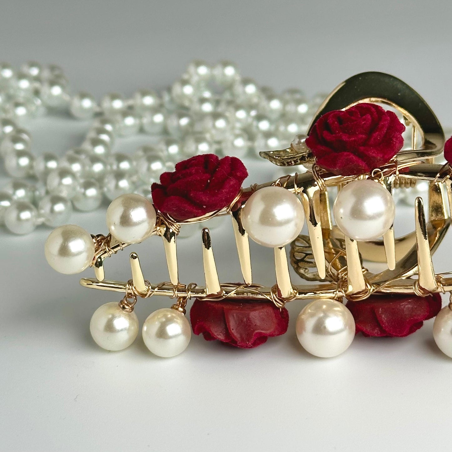Rose & Pearl Hair Claw