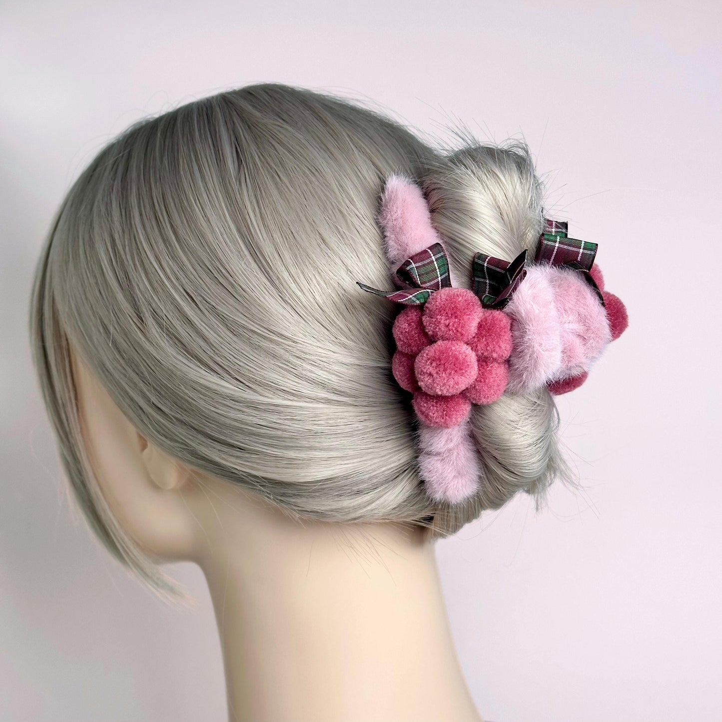 Felted Grape Hair Claw