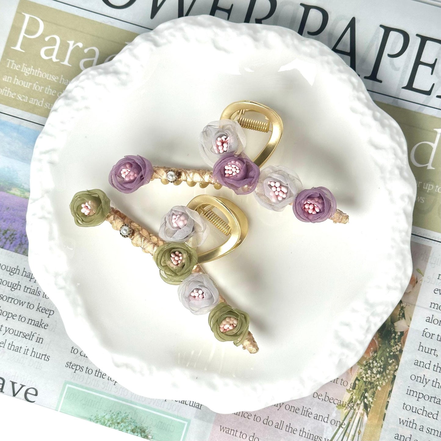 a couple of rings sitting on top of a plate