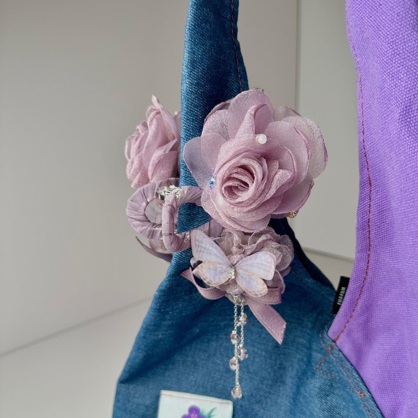 Purple Flower & Butterfly Hair Claw