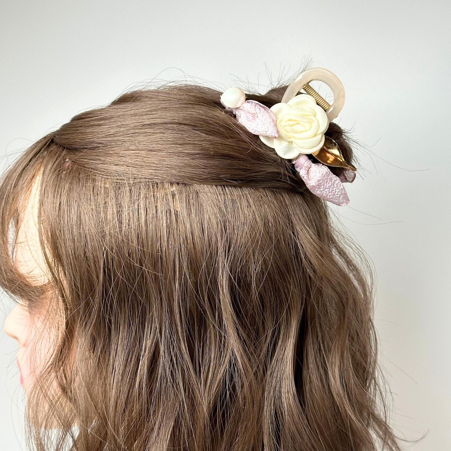 White Rose Hair Claw