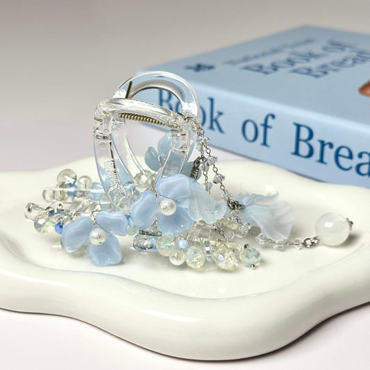 Pastel Blue Flower Hair Claw