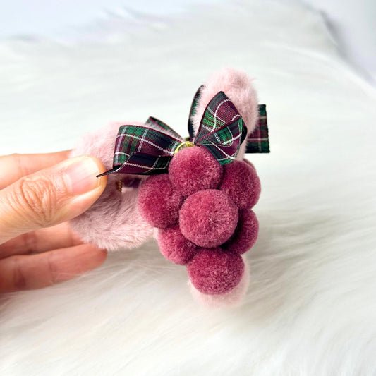 Felted Grape Hair Claw