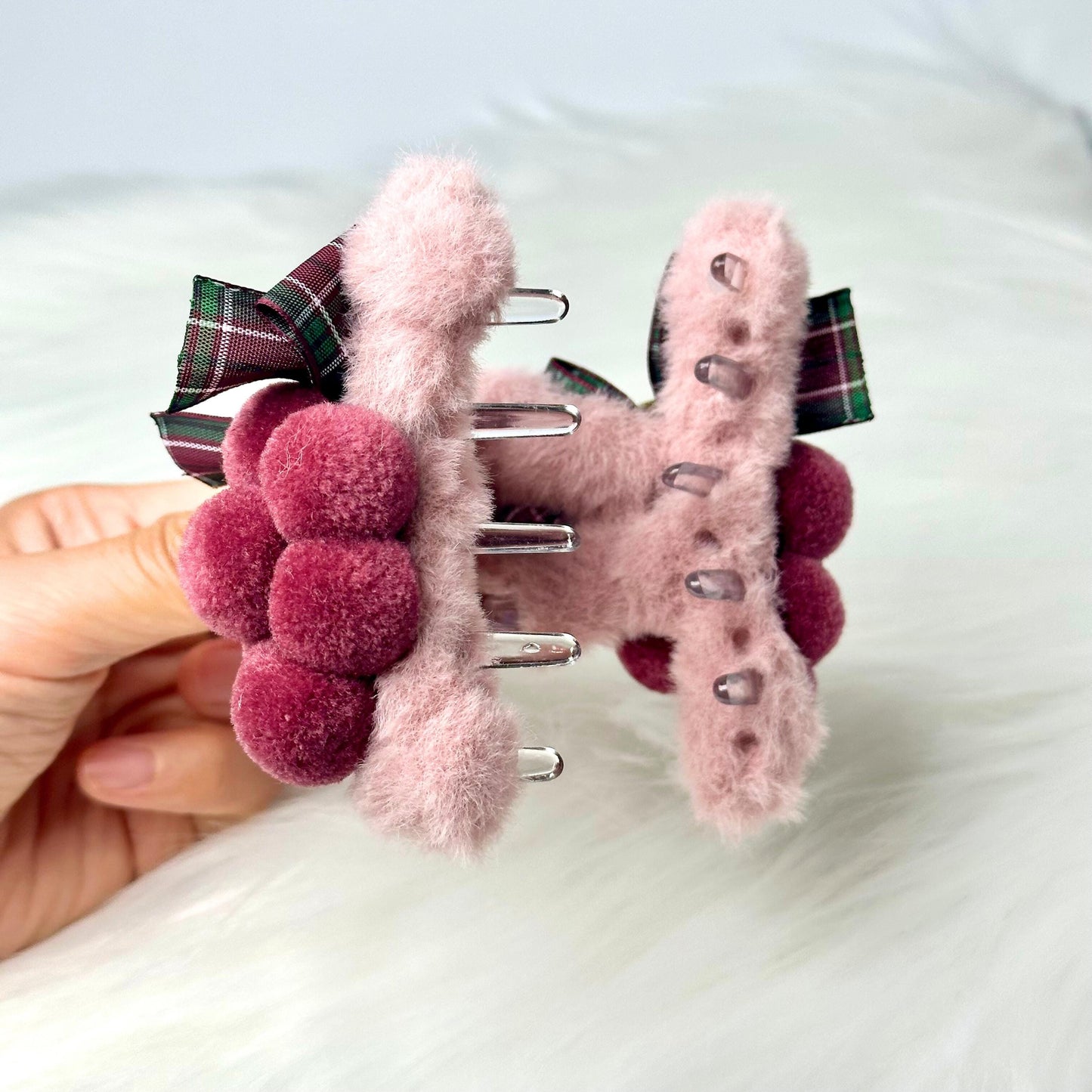Felted Grape Hair Claw