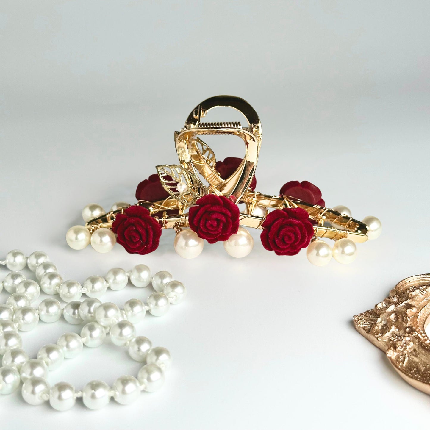 Rose & Pearl Hair Claw