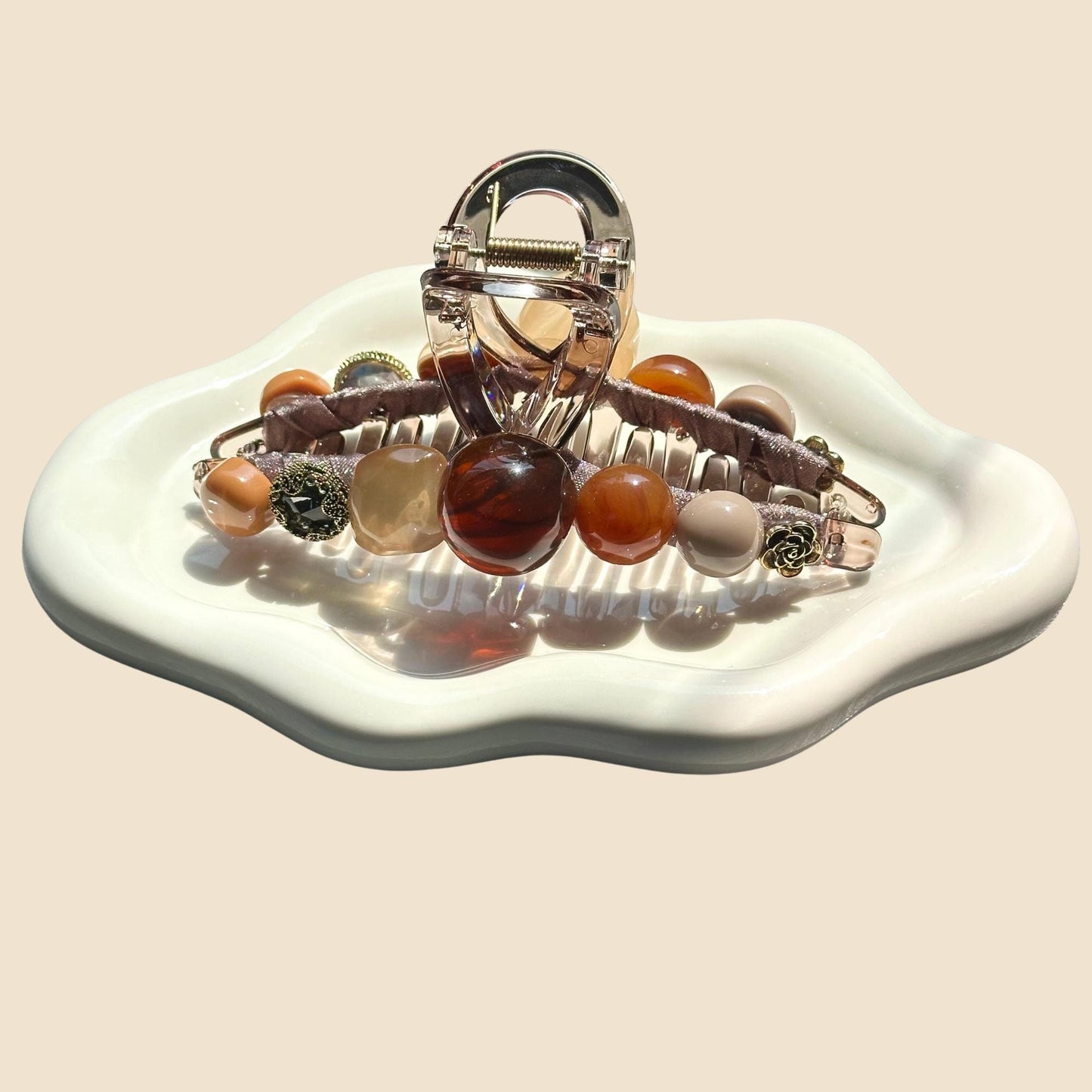 Fall Beads Hair Claw