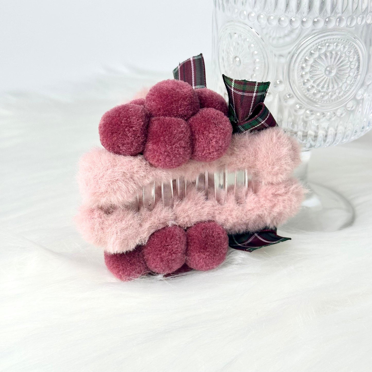 Felted Grape Hair Claw
