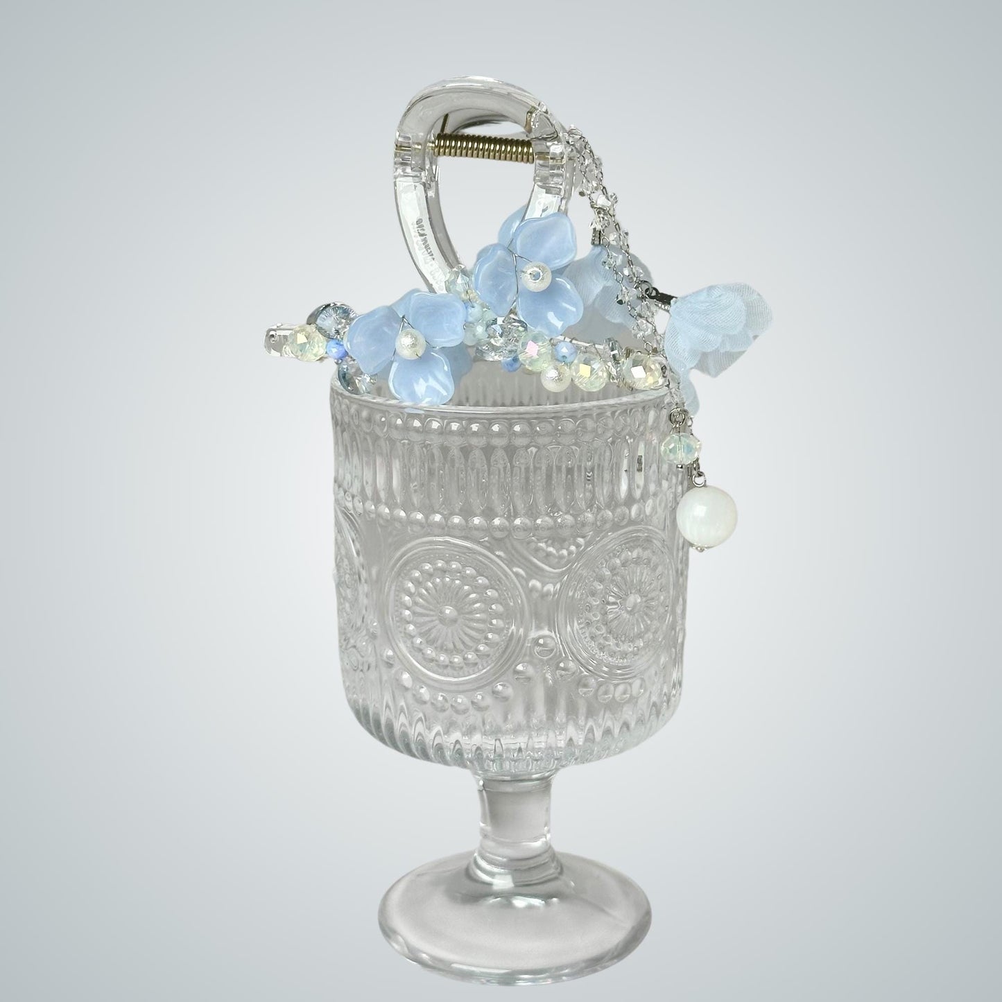 Pastel Blue Flower Hair Claw