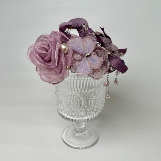 Purple Flower & Butterfly Hair Claw