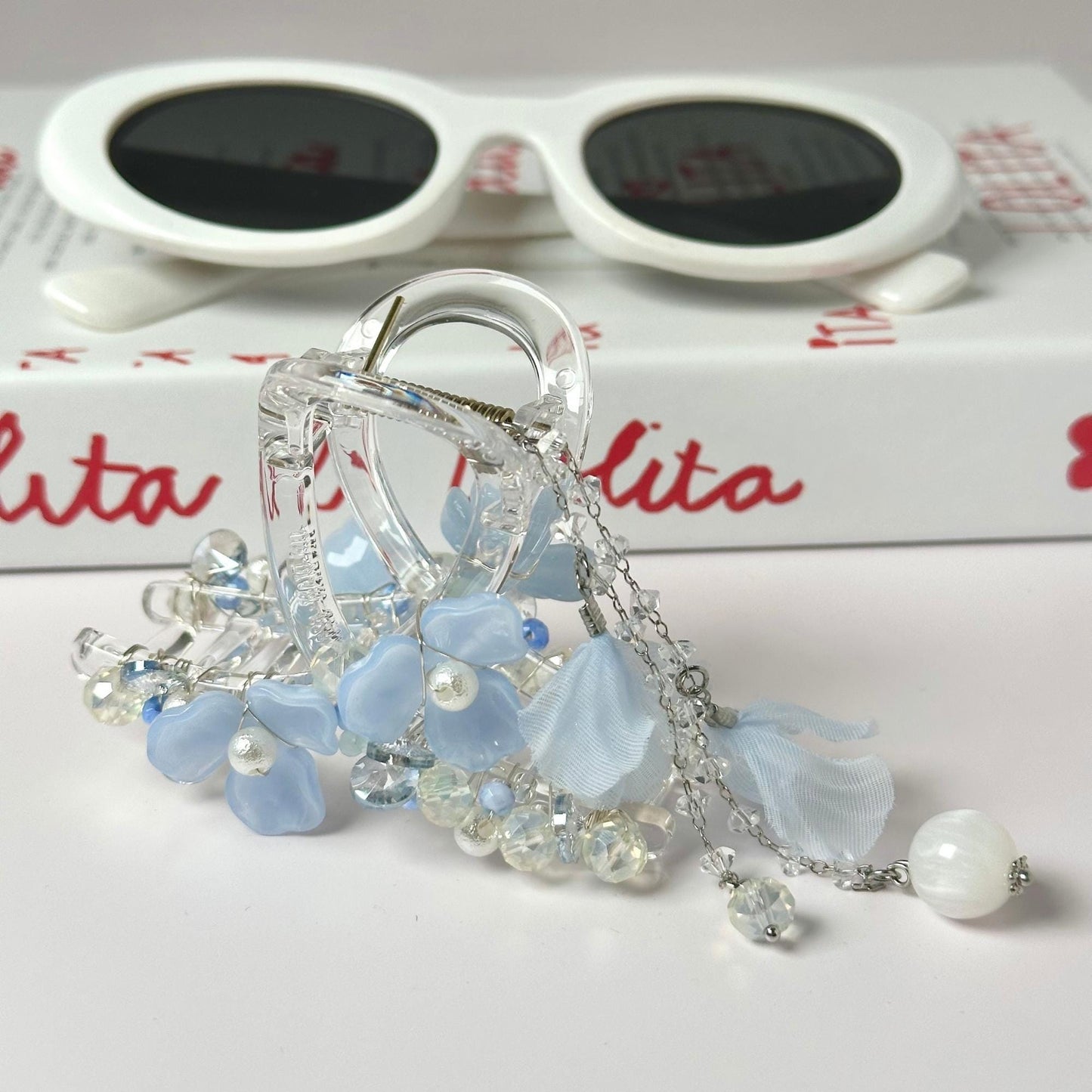 Pastel Blue Flower Hair Claw