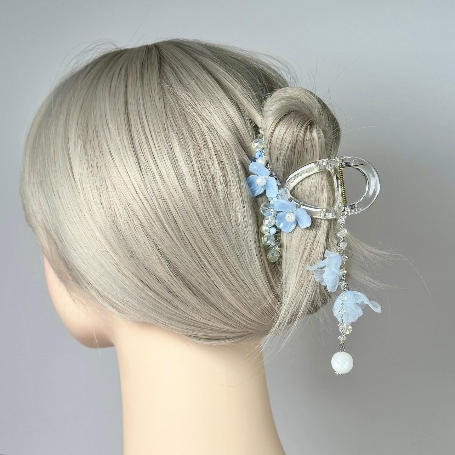Pastel Blue Flower Hair Claw