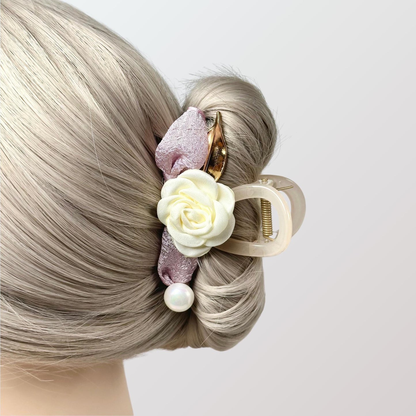 White Rose Hair Claw