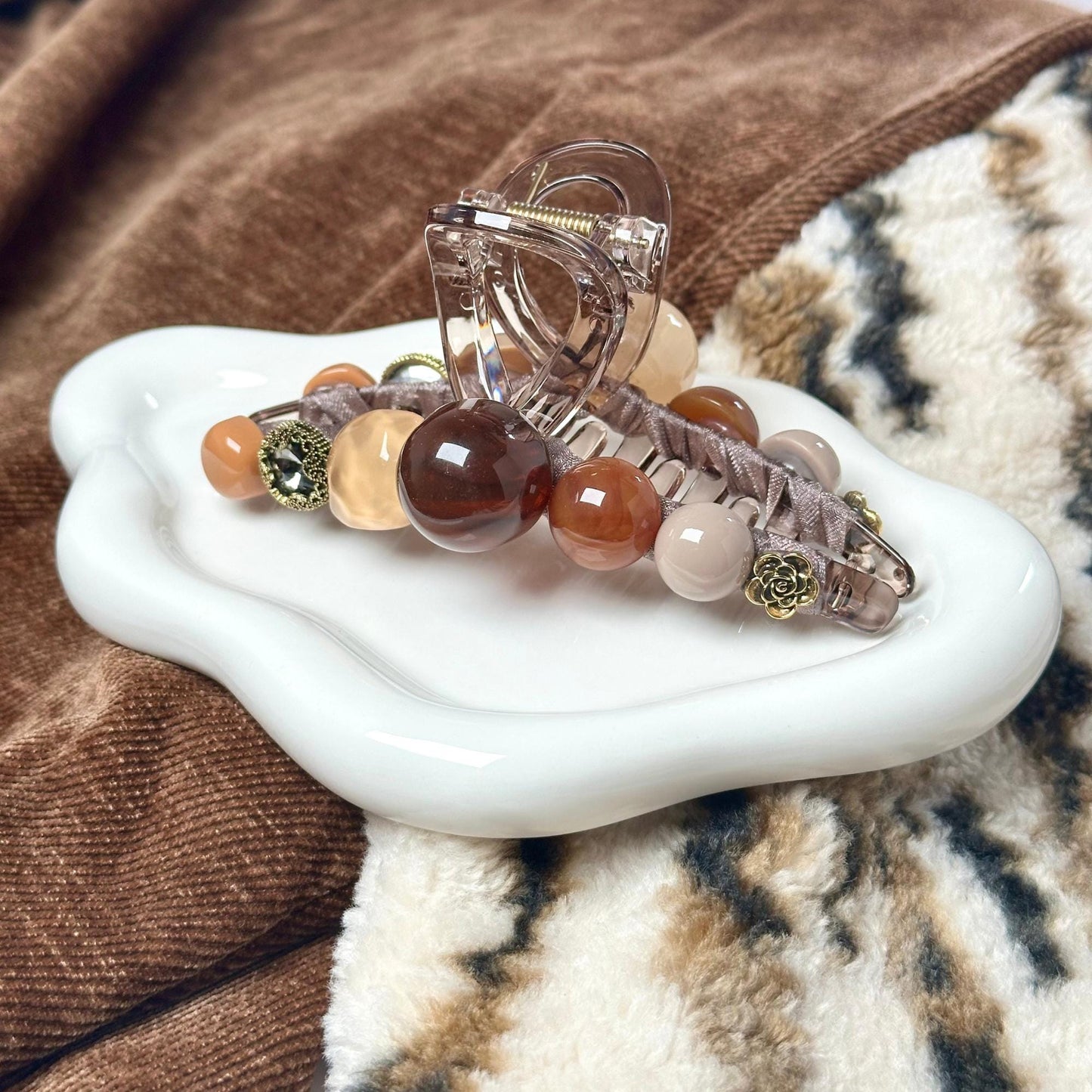 Fall Beads Hair Claw