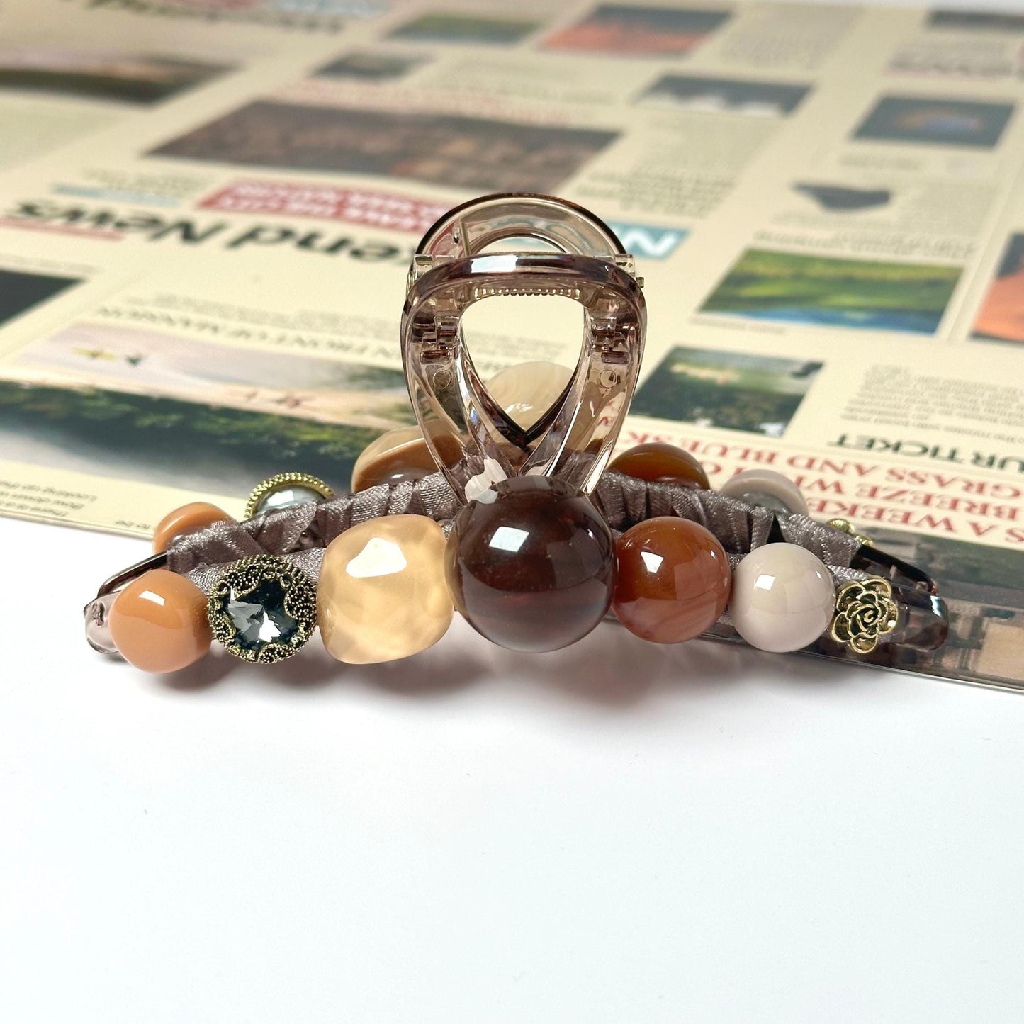 Fall Beads Hair Claw