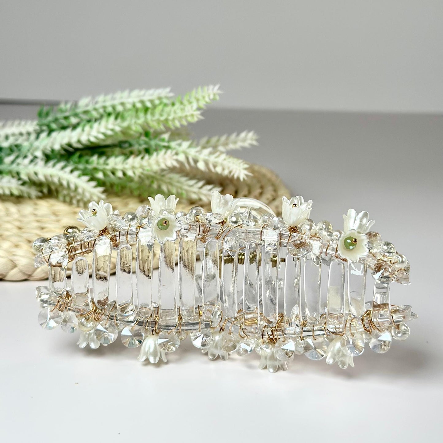a close up of a hair comb on a table