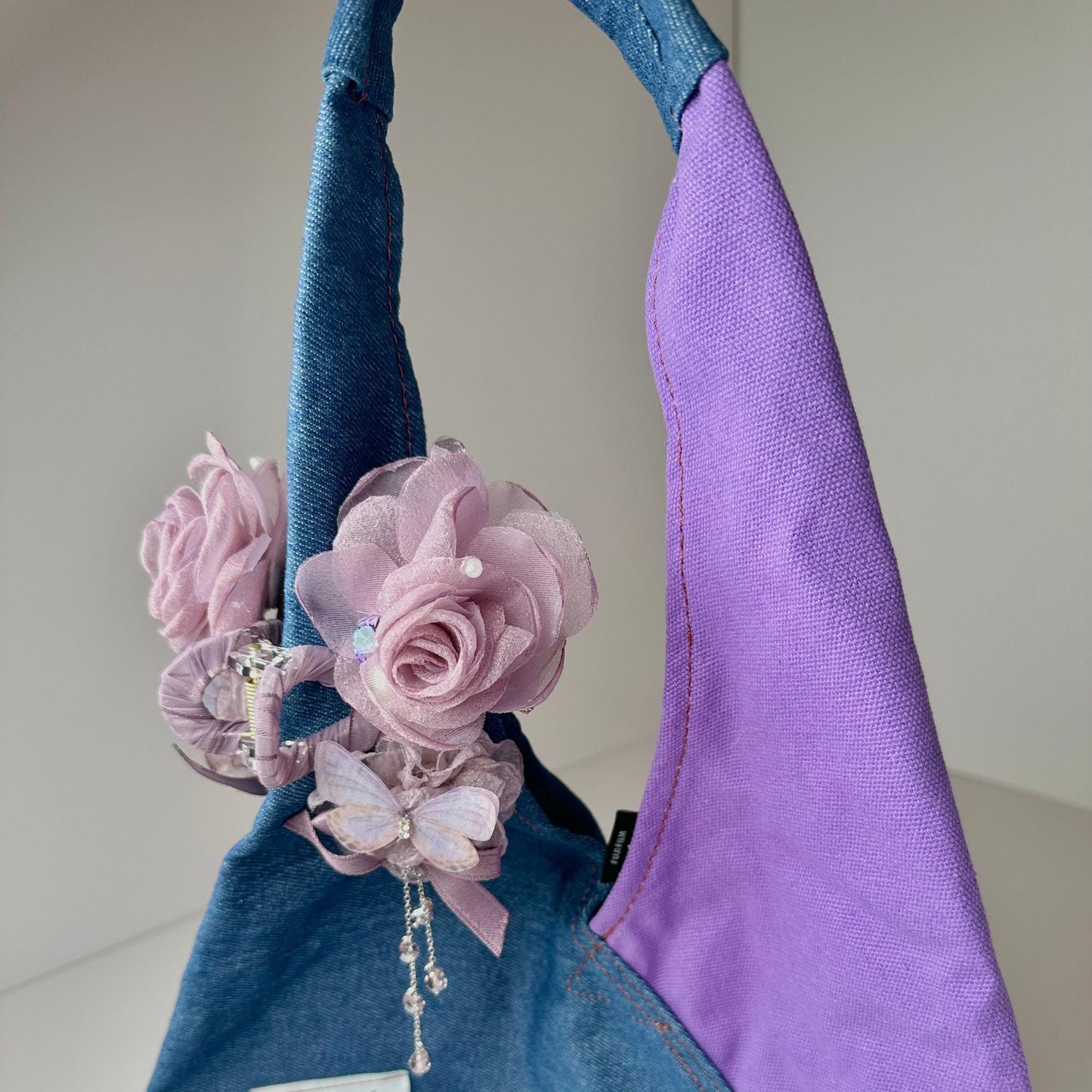 Purple Flower & Butterfly Hair Claw