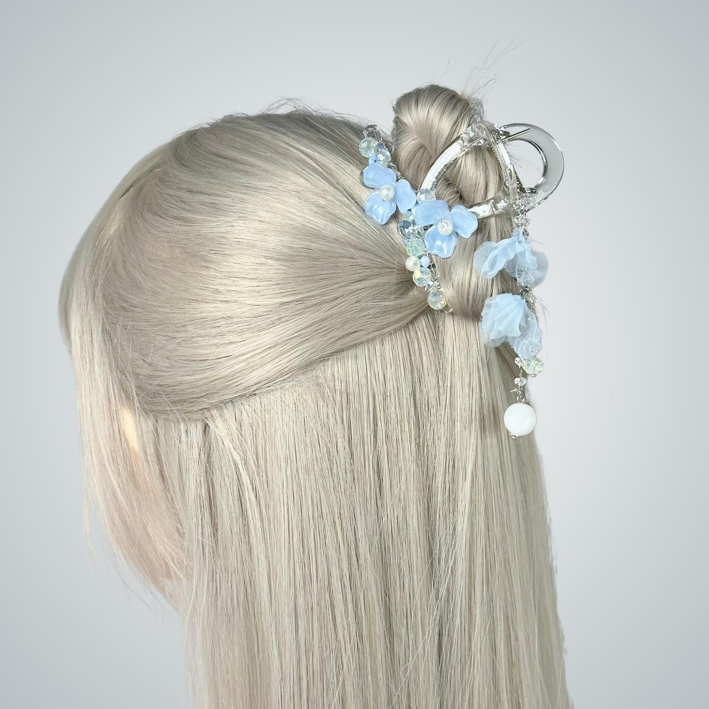 Pastel Blue Flower Hair Claw