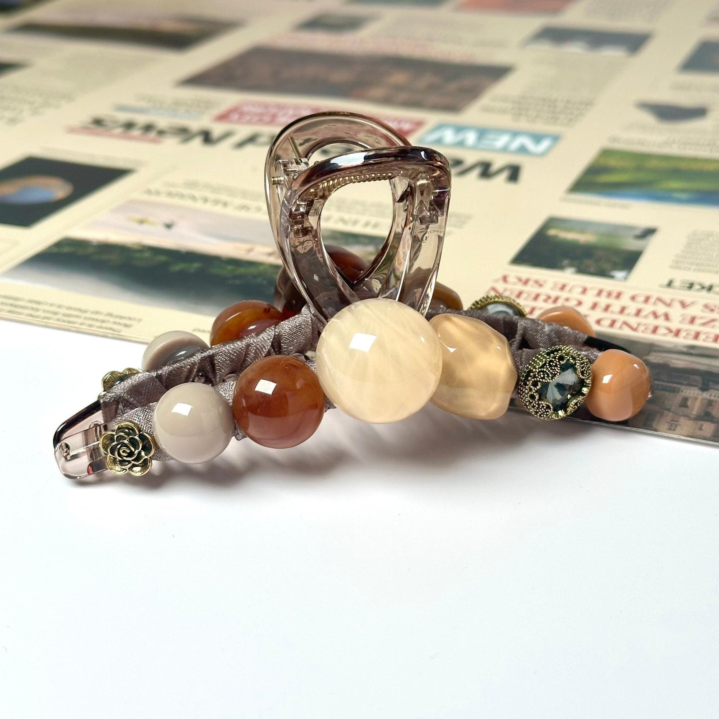 Fall Beads Hair Claw