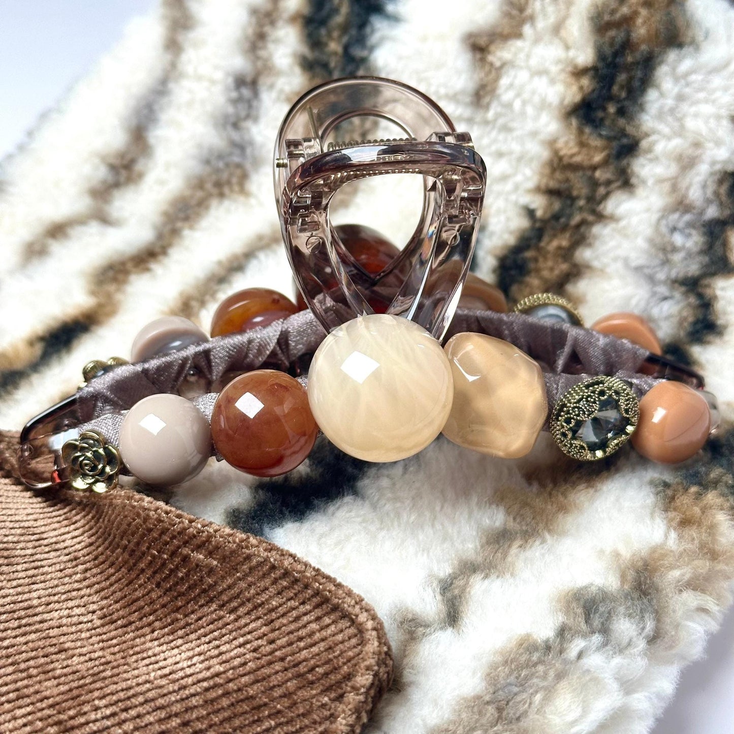 Fall Beads Hair Claw