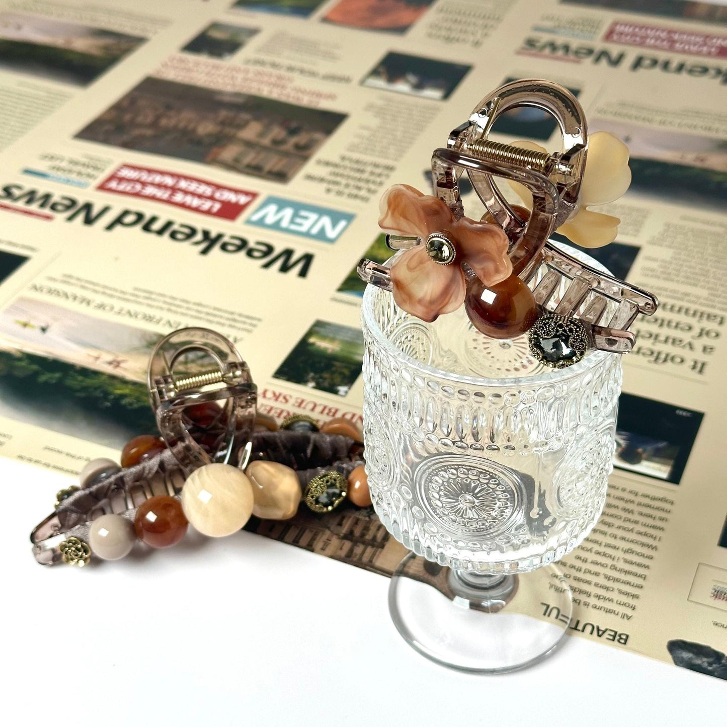 Fall Beads Hair Claw