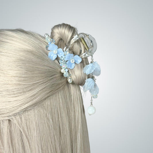 Pastel Blue Flower Hair Claw