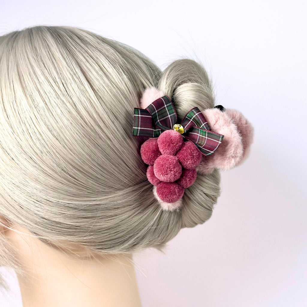 Felted Grape Hair Claw