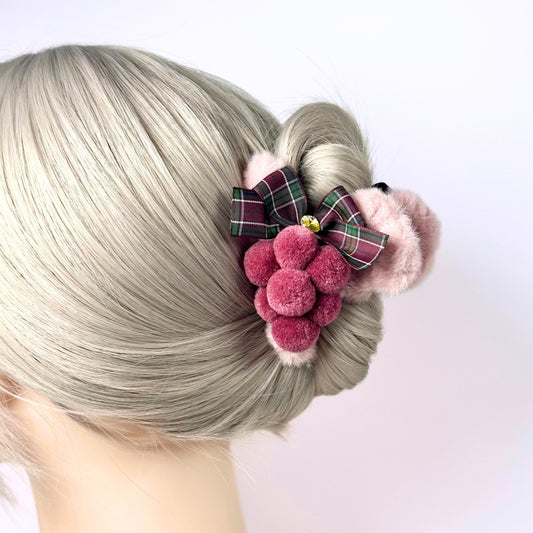 Felted Grape Hair Claw