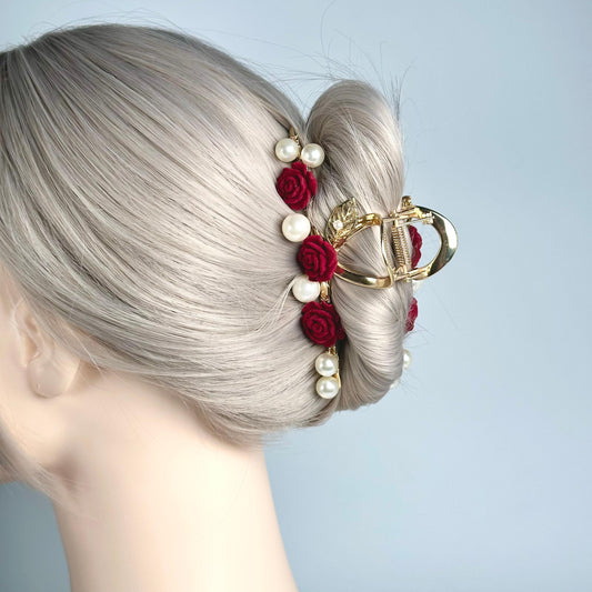Rose & Pearl Hair Claw
