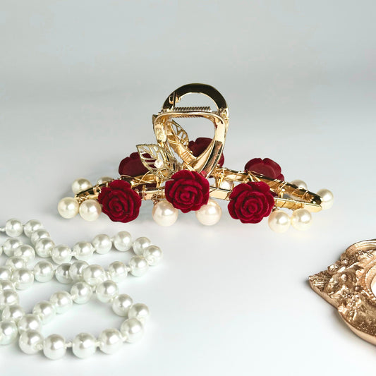 Rose & Pearl Hair Claw