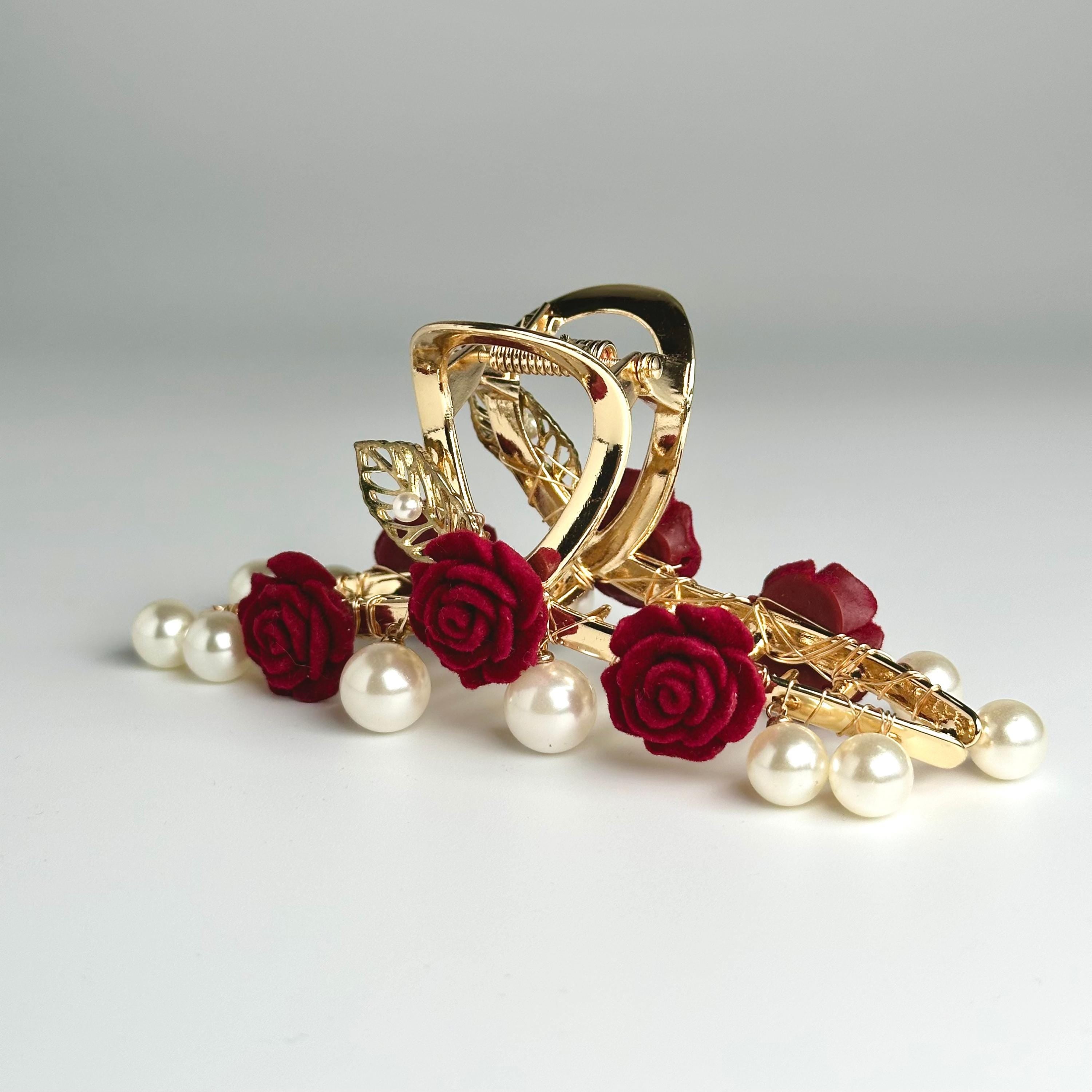 Rose & Pearl Hair Claw