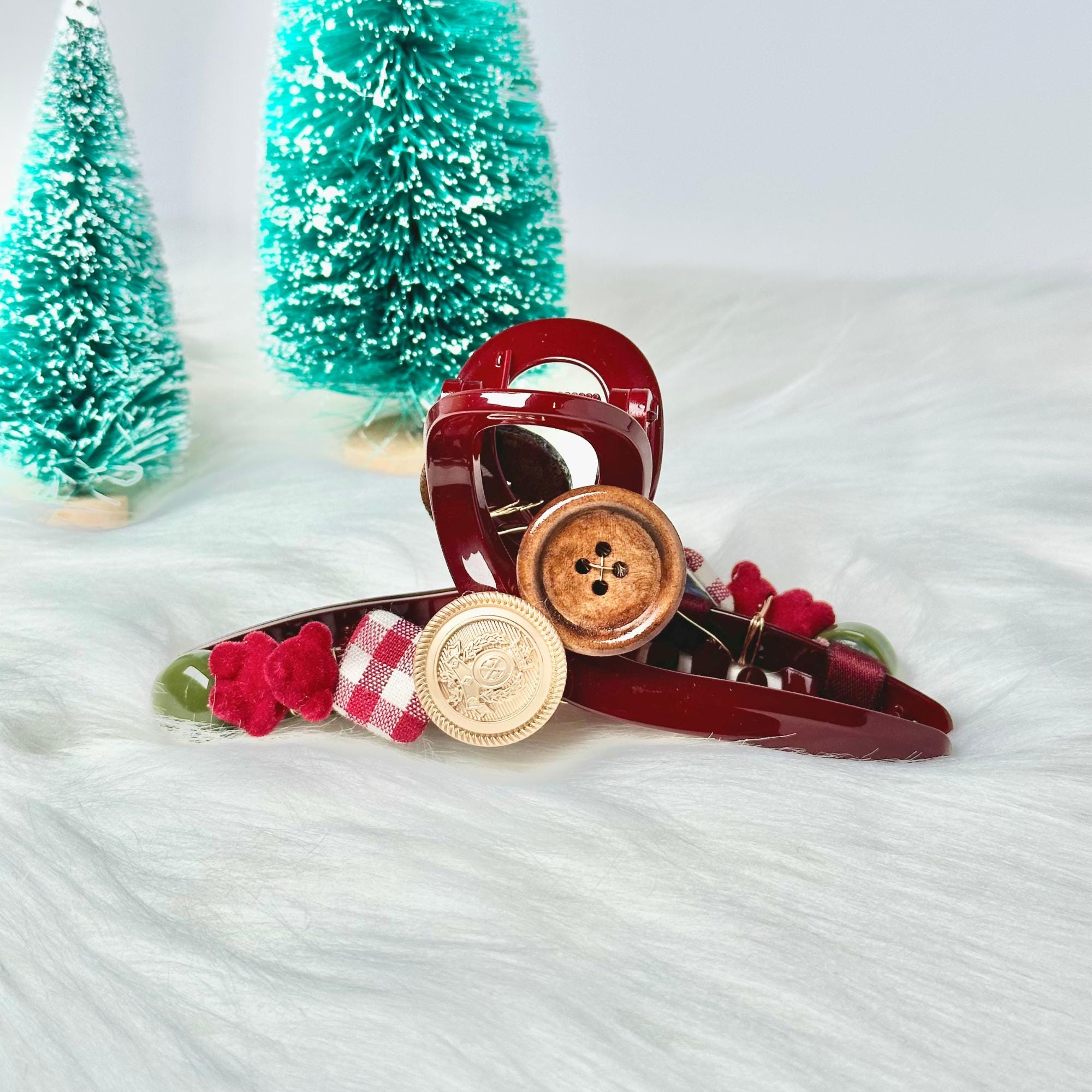 a pair of red shoes with buttons on them