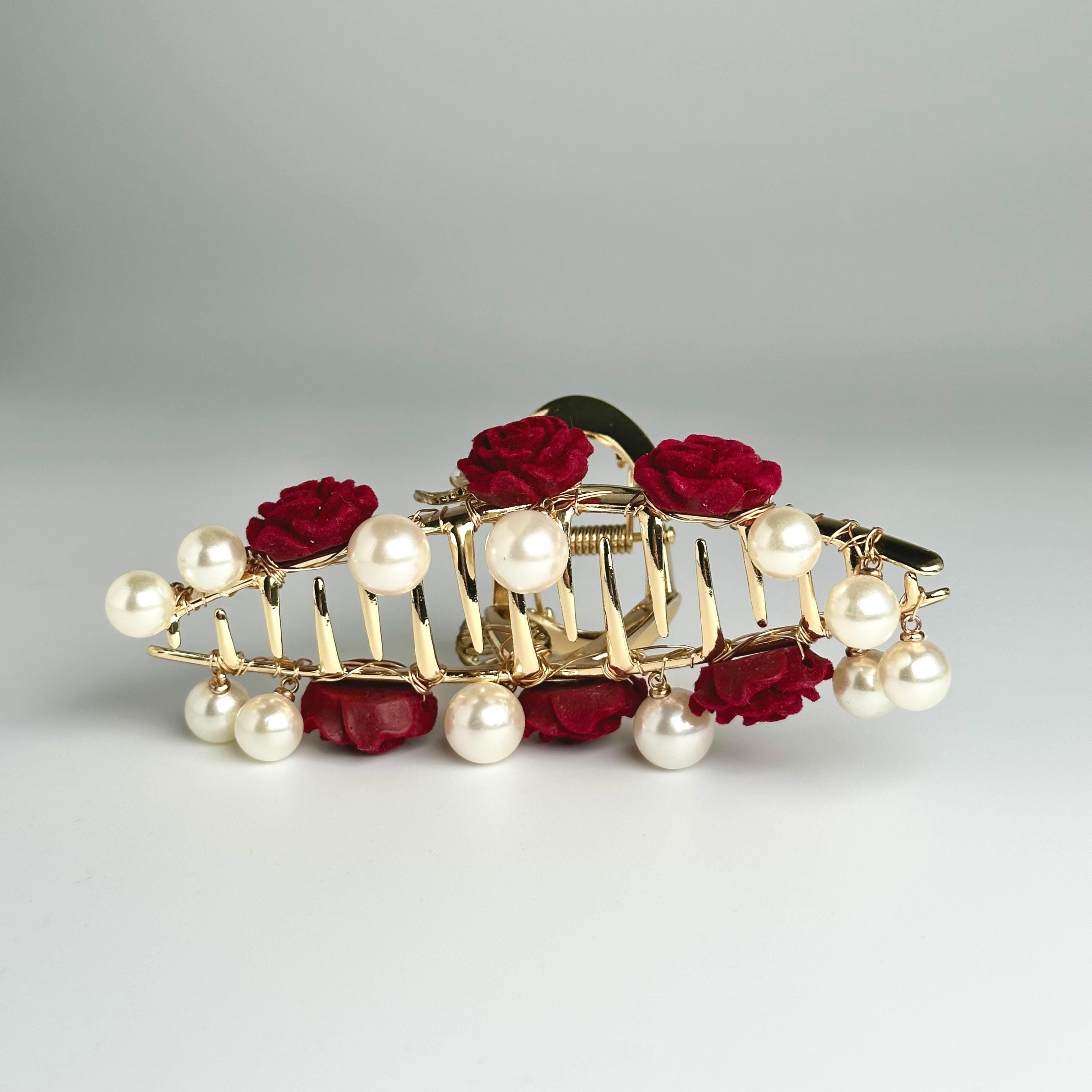 Rose & Pearl Hair Claw