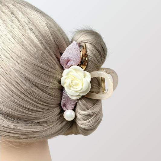 White Rose Hair Claw