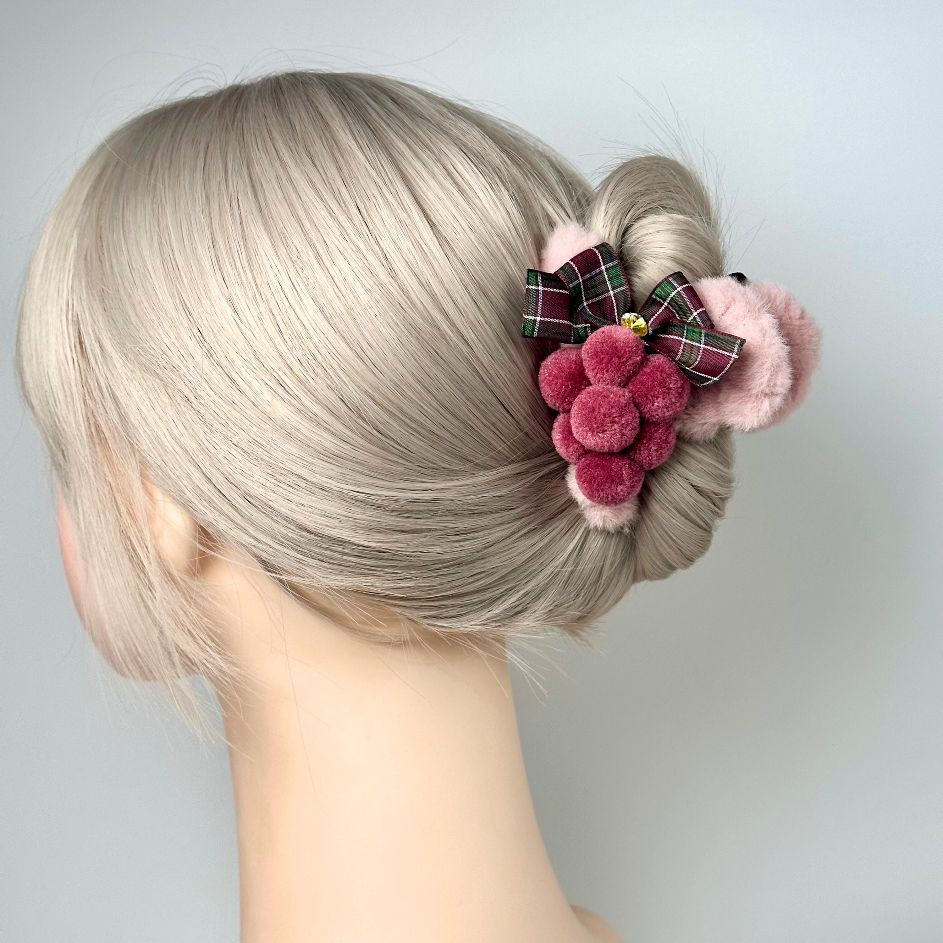 Felted Grape Hair Claw