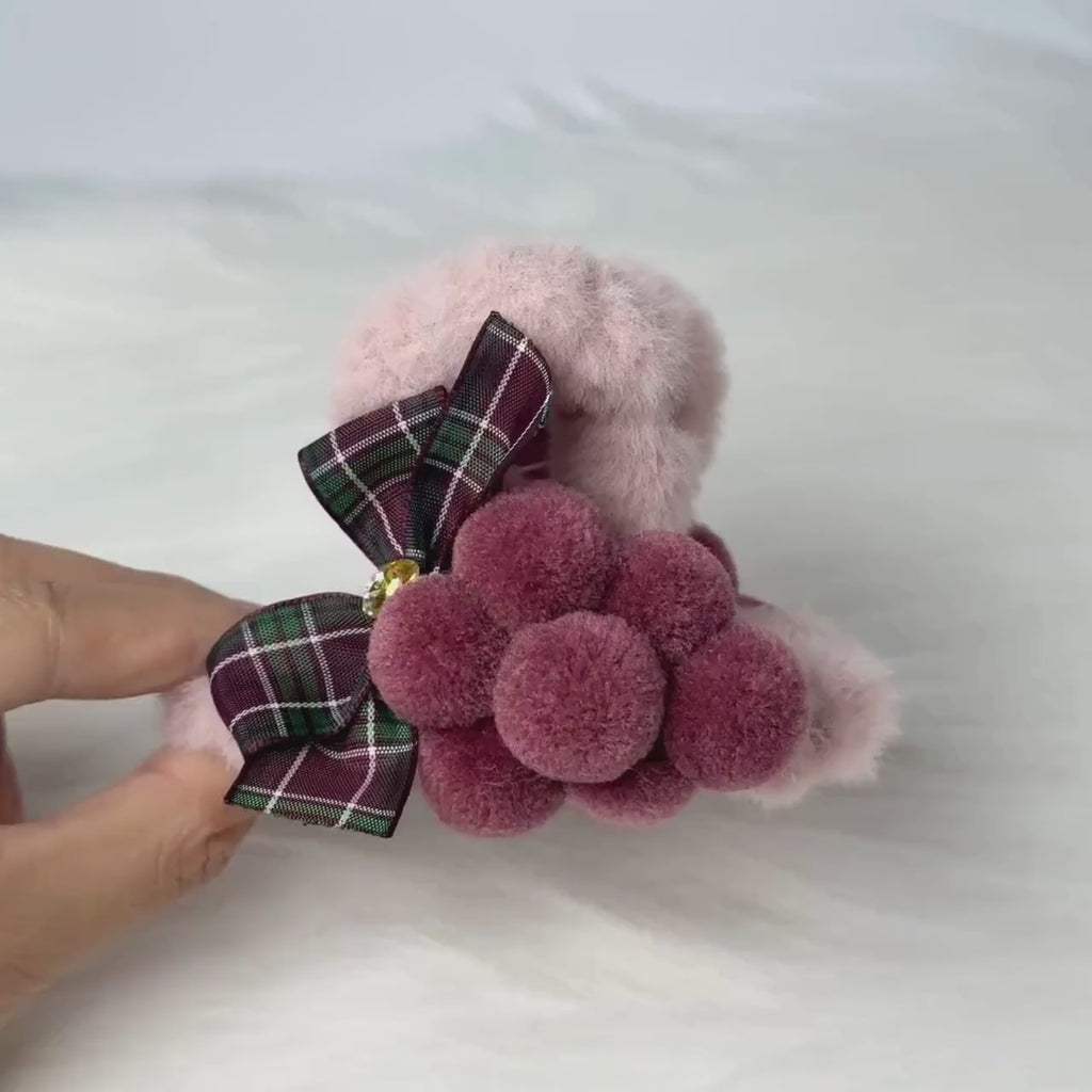 Felted Grape Hair Claw
