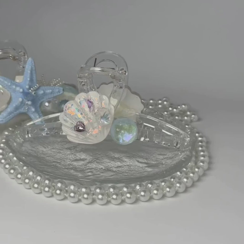 Shell & Blue Starfish Hair Claw