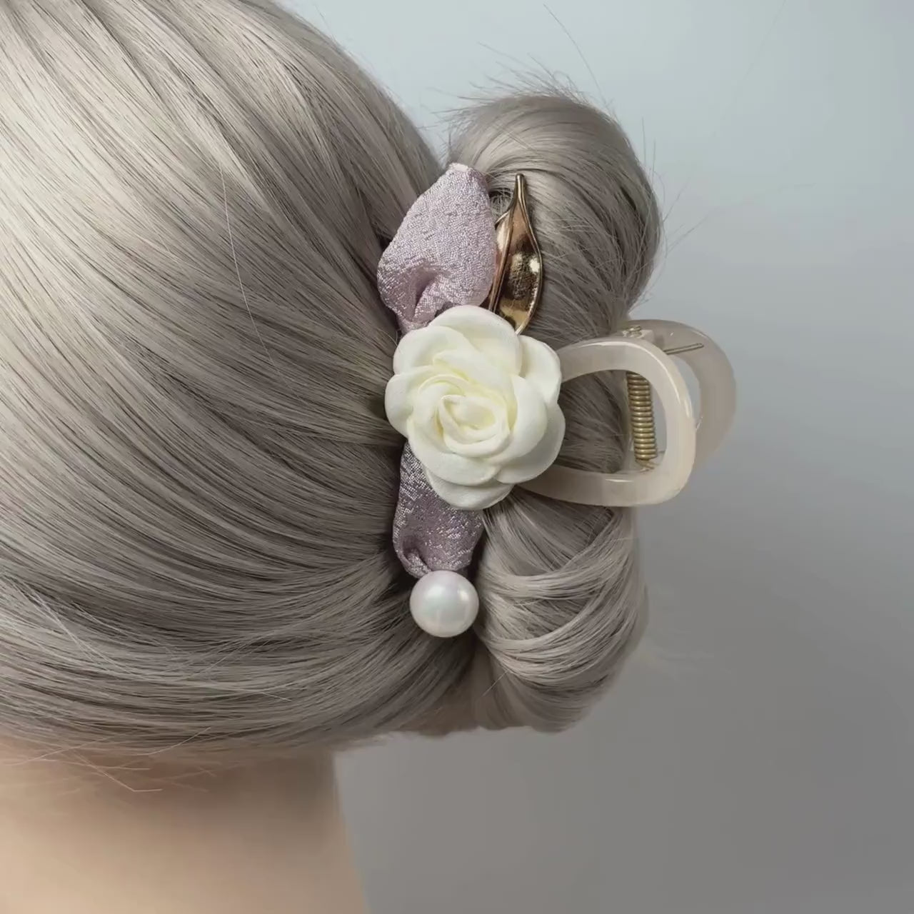 White Rose Hair Claw