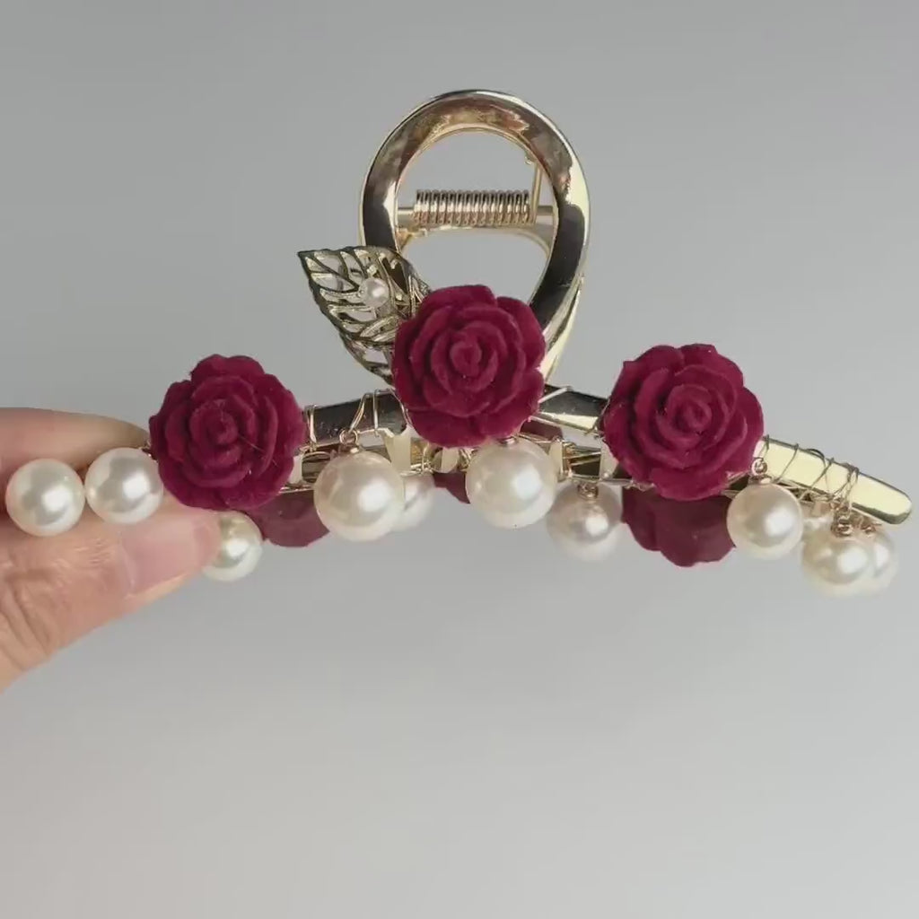 Rose & Pearl Hair Claw