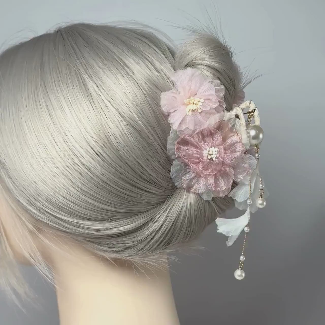 Pink Flower Hair Claw