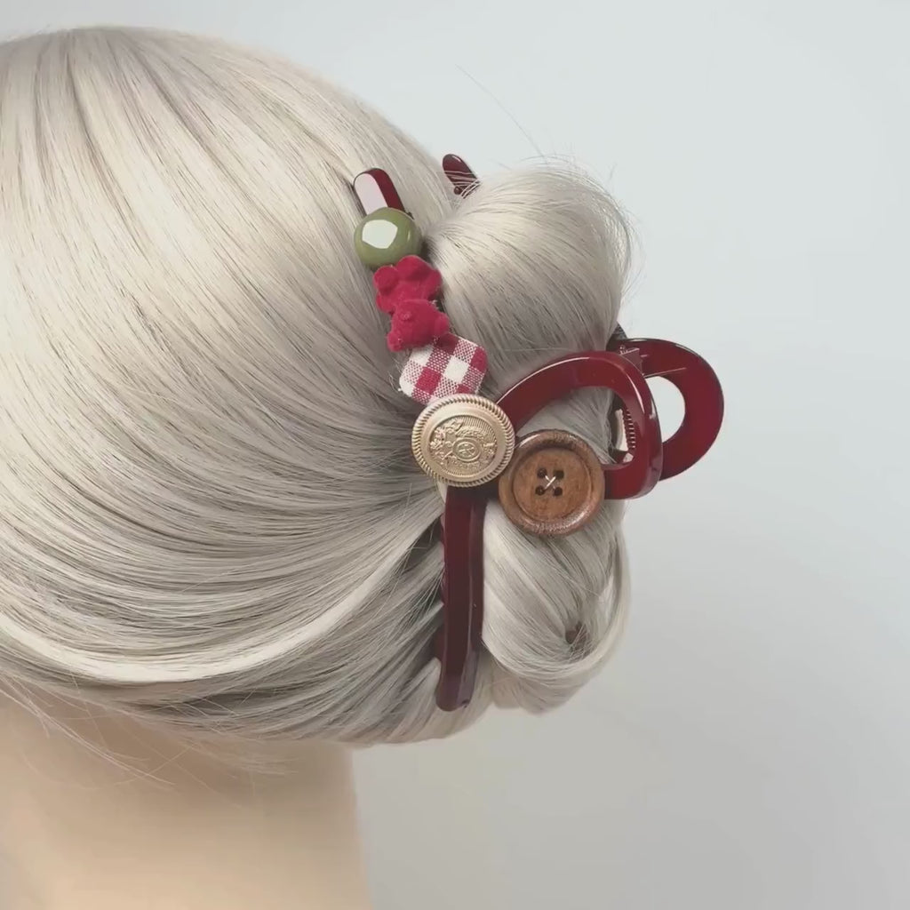 Sweater Button Hair Claw