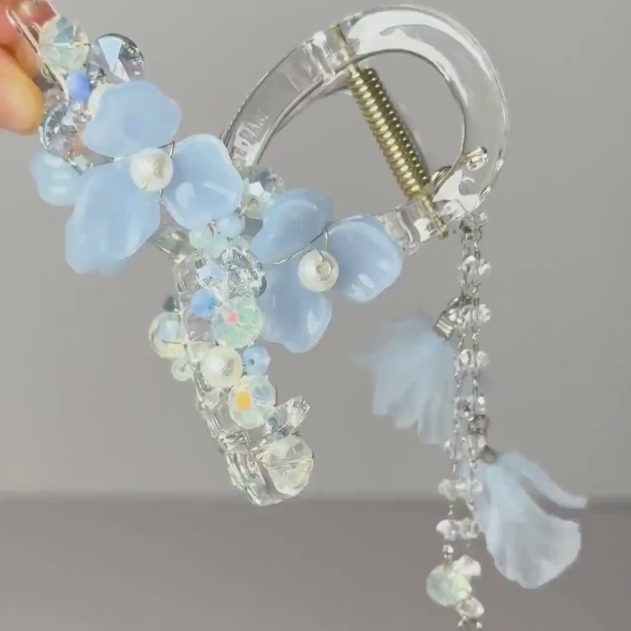 Pastel Blue Flower Hair Claw