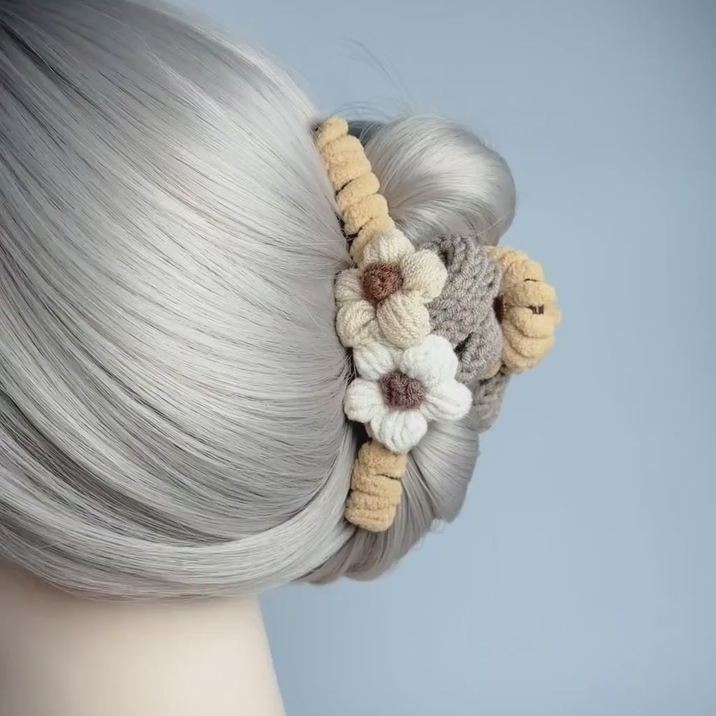 Crochet Flower Hair Claw