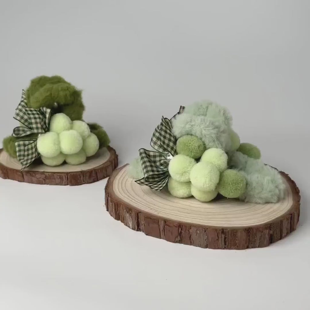 Green Felted Grape Hair Claw