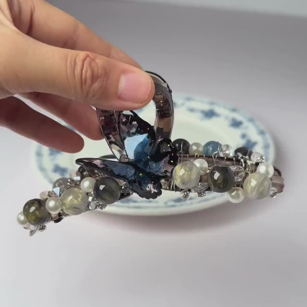 Blue Butterfly Hair Claw