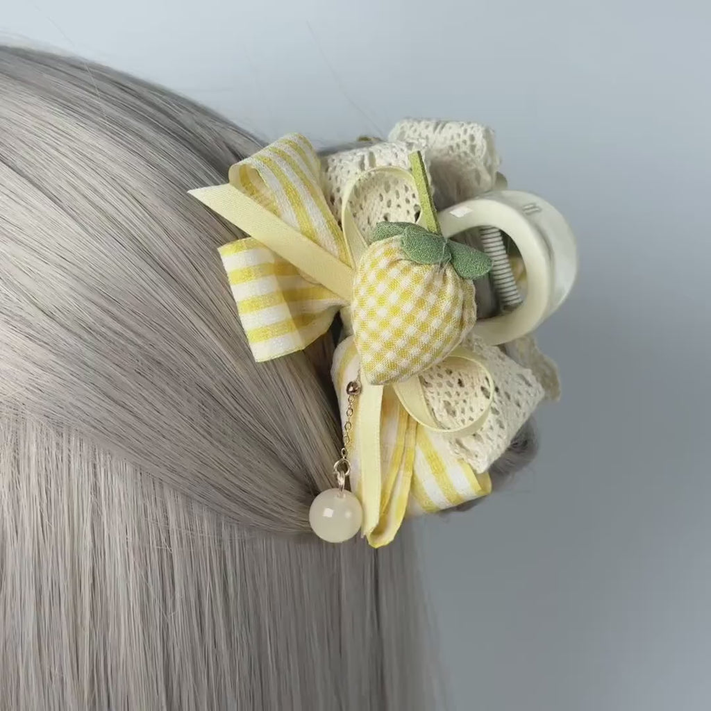 Yellow Strawberry Hair Claw